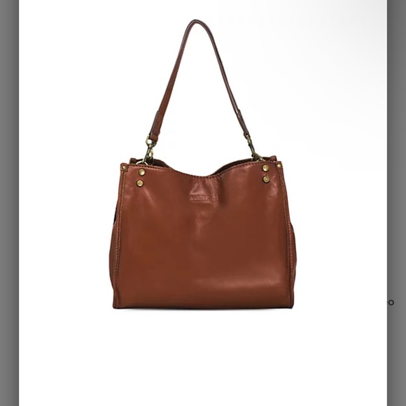 American Leather Co. Handbags - Lenox Triple Entry Women’s Leather Shoulder Bag In Brandy